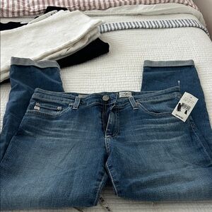 AG Adriano Goldschmied Blue Straight Leg Jeans